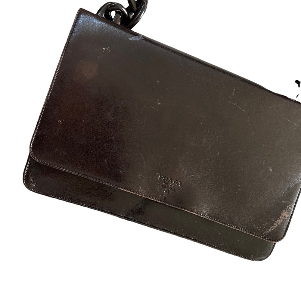 PRADA Leather Plastic Chain Shoulder Bag - Picture 4 of 8